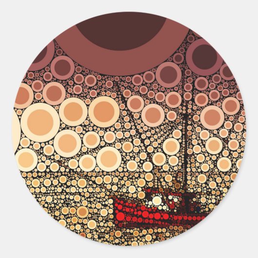 Sticker Rond Mosaïque de bateau de pêche (Devant)