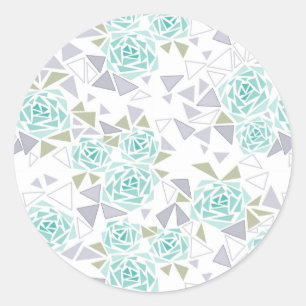 Sticker Rond Mosaïque, fleurs