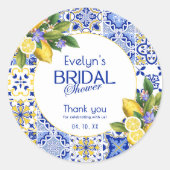 Sticker Rond Mosaïque italienne Fête des mariées citrons carrea (Devant)