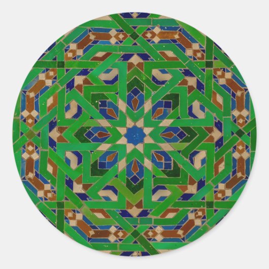 Sticker Rond Mosaïque marocaine vintage (Devant)