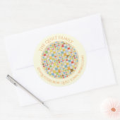 Sticker Rond MOSAÏQUE QUILT Large Rond Adresse Phoques / Crème (Enveloppe)