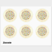 Sticker Rond MOSAÏQUE QUILT Large Rond Adresse Phoques / Crème (Feuille)