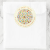 Sticker Rond MOSAÏQUE QUILT Large Rond Adresse Phoques / Crème (Sac)