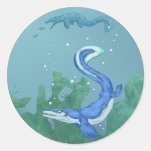 Sticker Rond Mosasaure