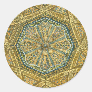 Sticker Rond Mosquée de Cordoue Espagne. Coupole de Mihrab