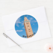 Sticker Rond Mosquée de la Koutoubia - Marrakech, Maroc (Enveloppe)
