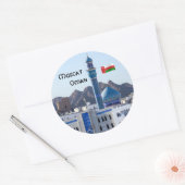 Sticker Rond Mosquée de Muttrah - Mascate, Oman (Enveloppe)