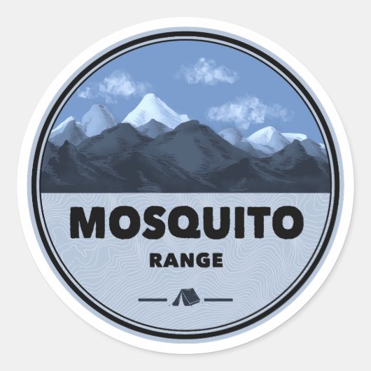 Sticker Rond Mosquito Range Camping Colorado (Devant)