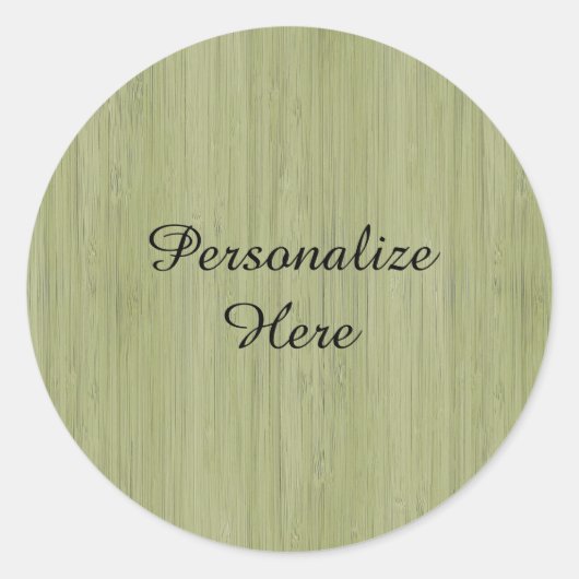 Sticker Rond Moss Green Bamboo Wood Grain Look (Devant)