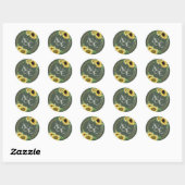 Sticker Rond Moss Green ・ Elégant Mariage moderne (Feuille)