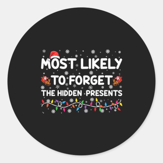 Sticker Rond Most Likely To Forget The Hidden Xmas _1 (Devant)