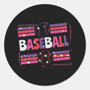 Sticker Rond Mot de baseball féminin