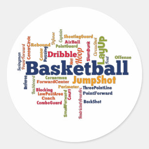 Sticker Rond Mot de basket-ball Cloud