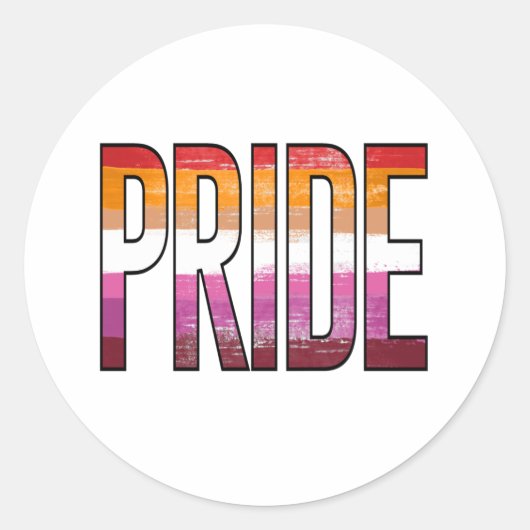 Sticker Rond Mot de fierté lesbienne (Devant)