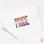 Sticker Rond Mot de fierté lesbienne (Enveloppe)