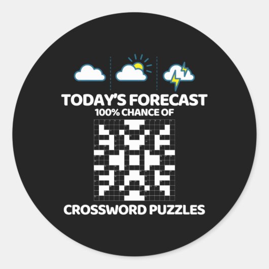 Sticker Rond Mot-de-passe Mot-de-croisement Puzzle (Devant)