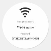 Sticker Rond Mot de passe réseau wifi client (Devant)