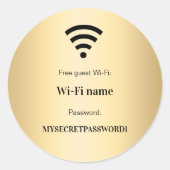 Sticker Rond Mot de passe réseau wifi client Gold (Devant)