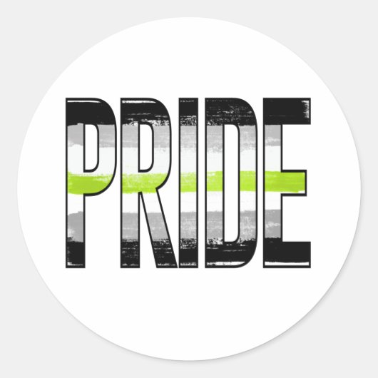 Sticker Rond Mot d'orgueil agender (Devant)