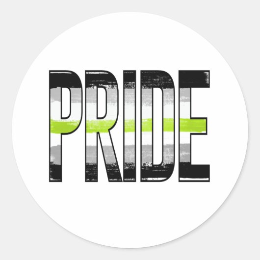 Sticker Rond Mot d'orgueil agender (Devant)