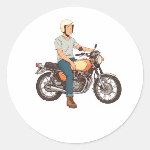 Sticker Rond Motard à moto