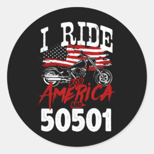 Sticker Rond Motard anti Trump 50501 Pro-démocratie Re