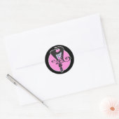 Sticker Rond motard chic scooter rétro (Enveloppe)