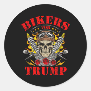 Sticker Rond Motards du club de moto Bikers For Trump