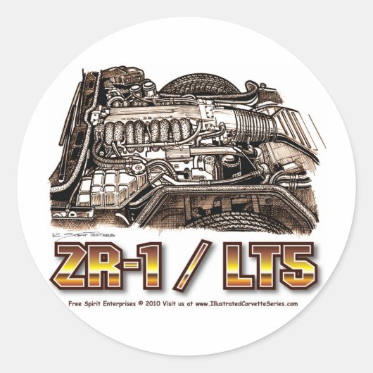 Sticker Rond Moteur Corvette ZR1/LT5 320 (Devant)