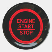 Sticker Rond Moteur de bouton de mème (Devant)