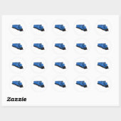 Sticker Rond Moteur de train bleu : (Feuille)