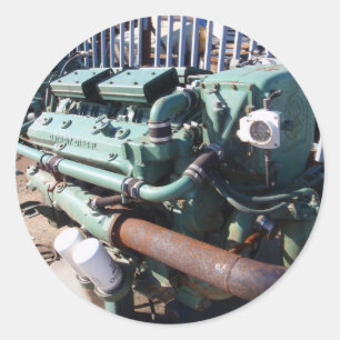 Sticker Rond Moteur diesel marin