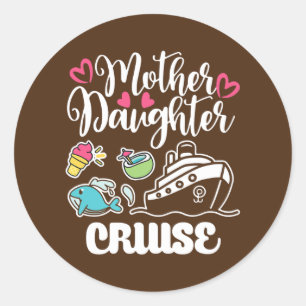 Sticker Rond Mother daughter Cruise Ship travel travelling