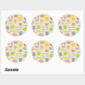 Sticker Rond Motif (Feuille)