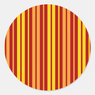 Sticker Rond Motif à bandes verticales jaunes oranges et rouges