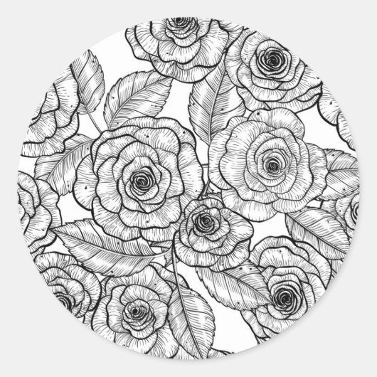 Sticker Rond motif à main rose (Devant)