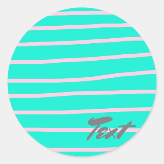 Sticker Rond motif à rayures roses sur un arrière - plan à la m (Devant)