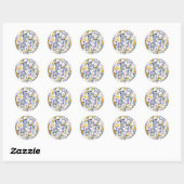 Sticker Rond motif Abstrait (Feuille)