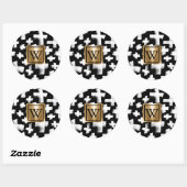 Sticker Rond Motif Abstrait (Feuille)