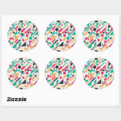 STICKER ROND MOTIF ABSTRAIT 3 (Feuille)