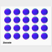 Sticker Rond Motif Abstrait bleu (Feuille)