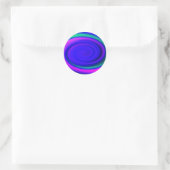 Sticker Rond Motif Abstrait bleu (Sac)