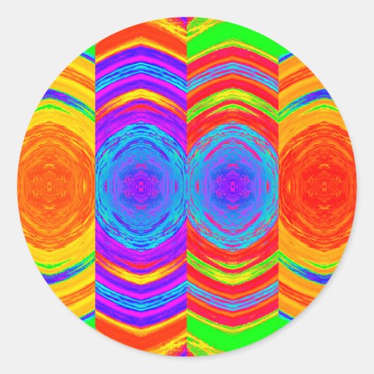 Sticker Rond Motif Abstrait coloré (Devant)