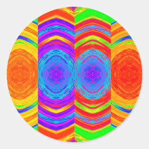 Sticker Rond Motif Abstrait coloré