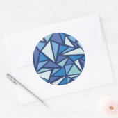 Sticker Rond Motif Abstrait de glace bleue (Enveloppe)