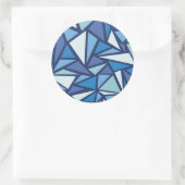 Sticker Rond Motif Abstrait de glace bleue (Sac)