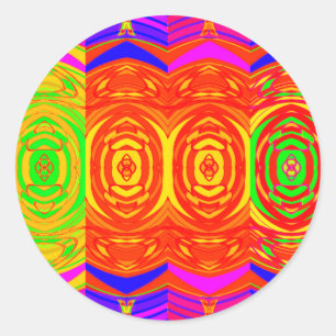 Sticker Rond Motif Abstrait des couleurs Neon