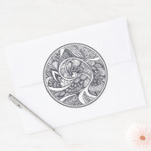 Sticker Rond Motif Abstrait En Style Doodle Zen (Enveloppe)