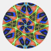 Sticker Rond Motif Abstrait Peacock Feathers (Devant)
