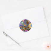 Sticker Rond Motif abstrait psychédélique (Enveloppe)